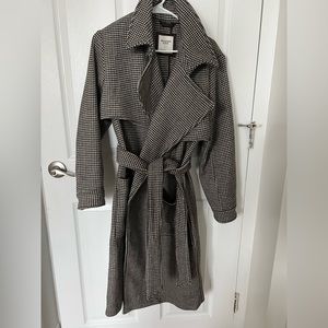 Abercrombie Herringbone Wool Blend Trench, S, New w/o tags